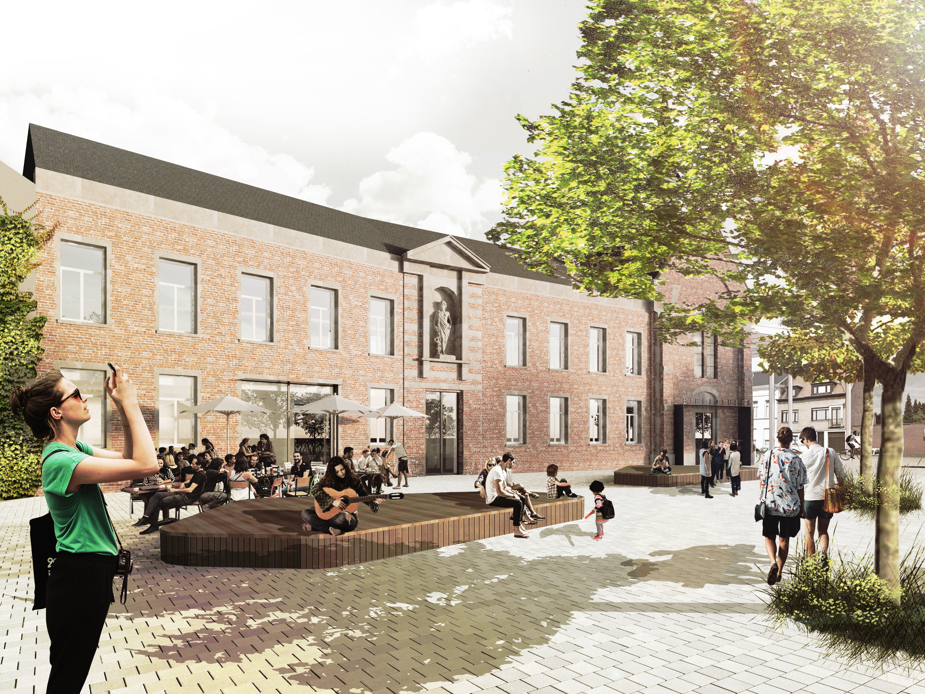 3D-beeld van de nieuwe Bibliotheek in Hamme
